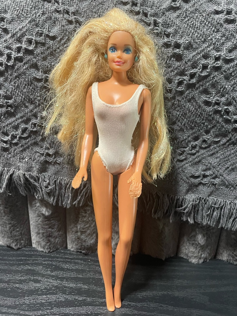 Vintage 1976 Mattel Barbie Doll Long Blonde Hair Blue Eyes 1956 Made In China